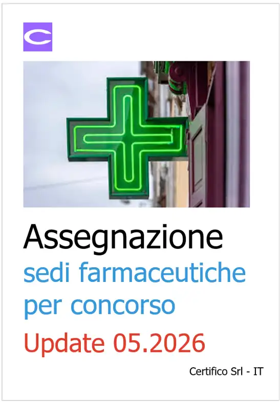Assegnazione sedi farmaceutiche per concorso / Update 05.2026 Assegnazione sedi farmaceutiche per concorso / Update 05.2026